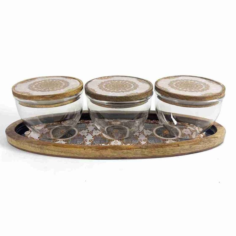 Legacy 3 Pcs Serving Set with Tray-Dining Tableware (Set of 1)