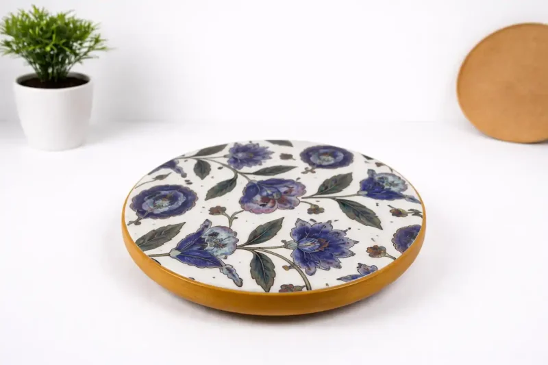 Micka Printed Wooden Chakla-9 Inch Round (Set of 1)