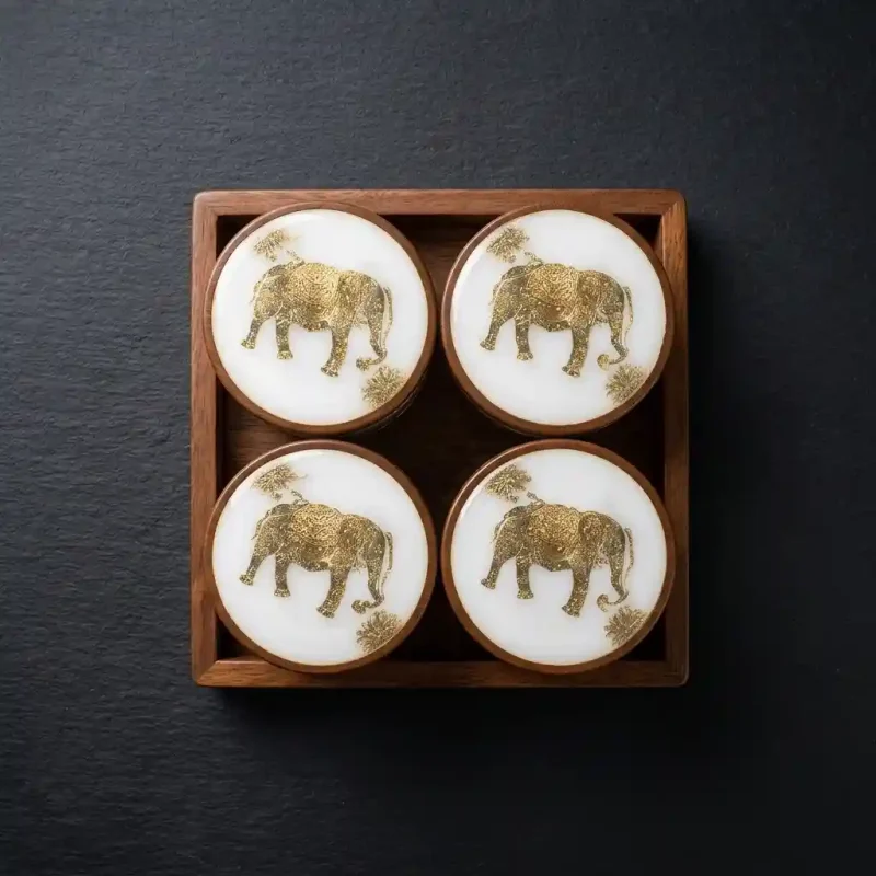 Essential 4 Pcs Jar Set with Tray-Printed Dining (Set of 1)