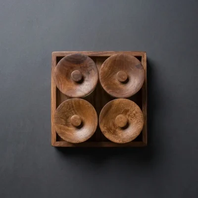 Imperio 4 Glass Serving Set – Premium Black Finish (Set of 1)