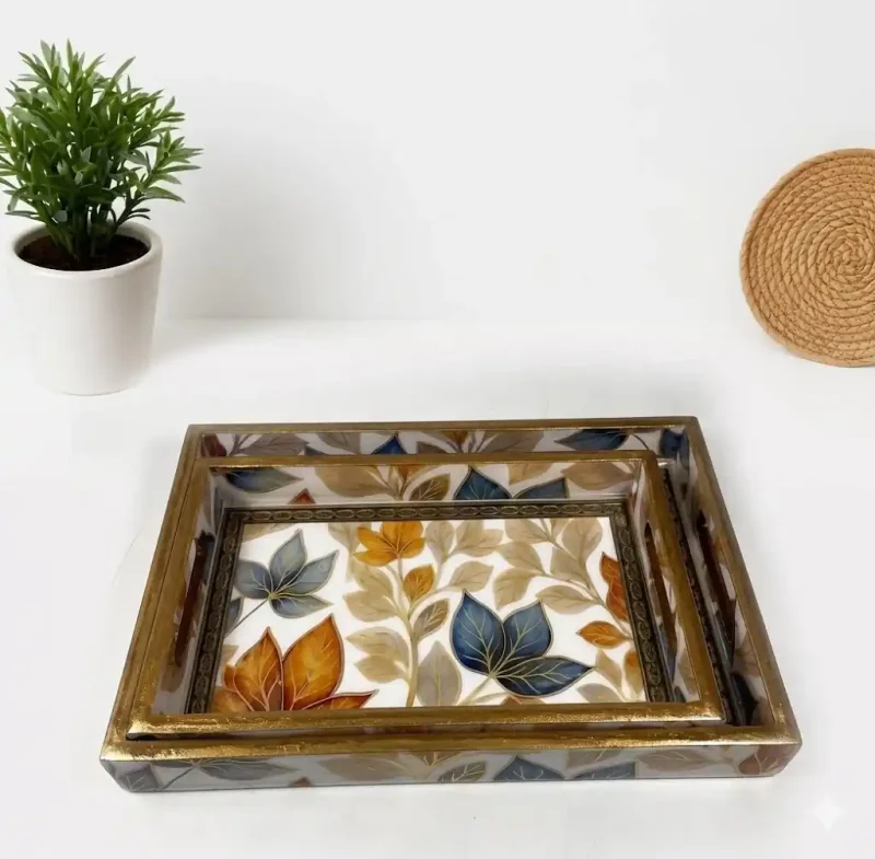 Signature Rectangle 2 Pieces Tray - Elegant Serving (Set of 1)