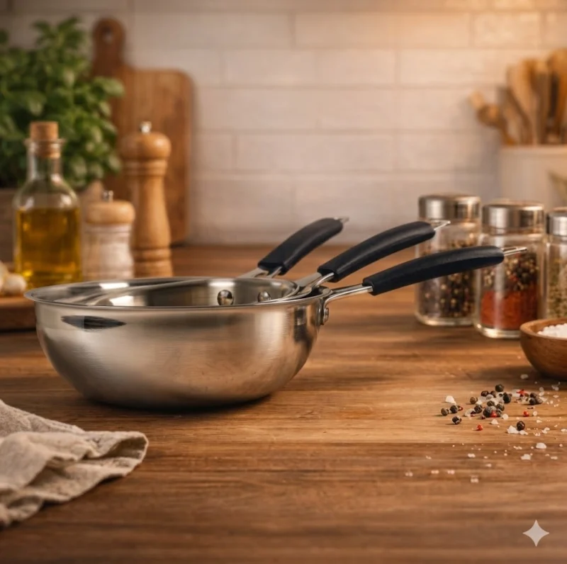 Stainless Steel Mini Frypan - Durable Egg Frying Pan (Large)