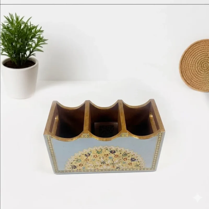 Modern 3 Compartment Cutlery Set - Stylish Holder (Set of 1)