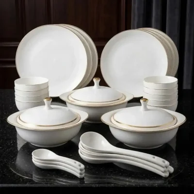 Nadia Goldline Dinner Set - 40 Pcs - Premium (Set of 1)