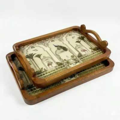 Palm Tray Set of 2 Printed
