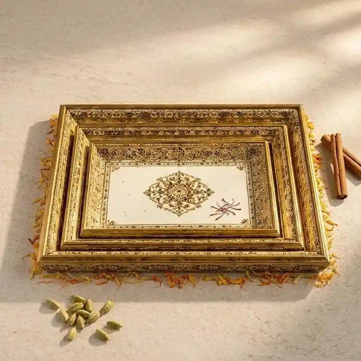 Rectangular 11mm Serving 3 Trays - Dining (Set of 1)