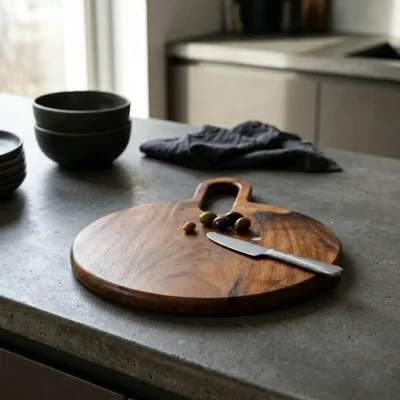 round chopping board with handle