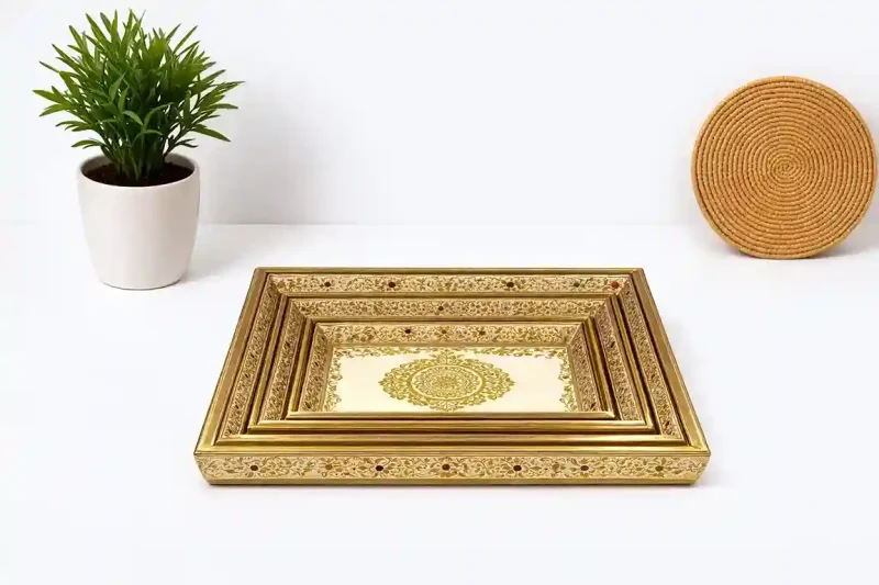 Rectangular 11mm Serving 3 Trays - Dining (Set of 1)