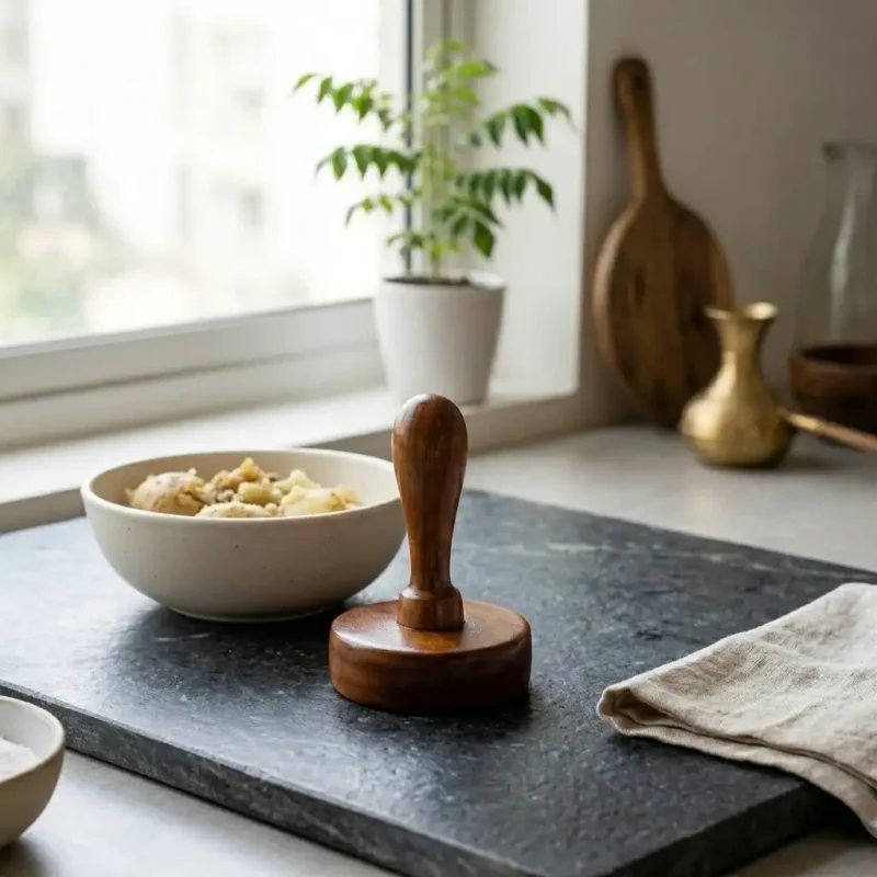 Sheesham Wood Mesher-Handcrafted Vegetable (Set of 1)