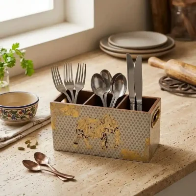 Signature Cutlery Holder-3 Compartment Organizer (Set of 1)