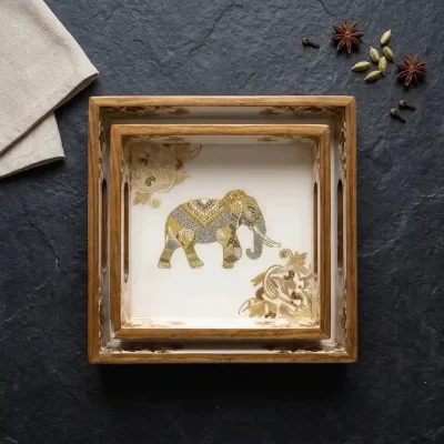 Signature rectangle serving tray 2 pieces elegant