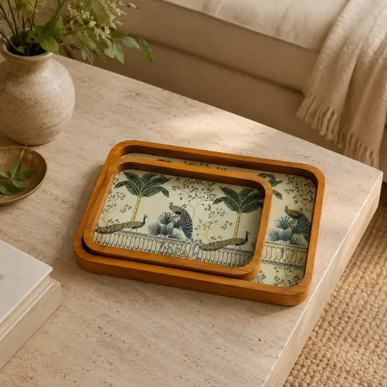 Galaxy Serving Tray-Arc Printed-Rectangle (Set of 1)