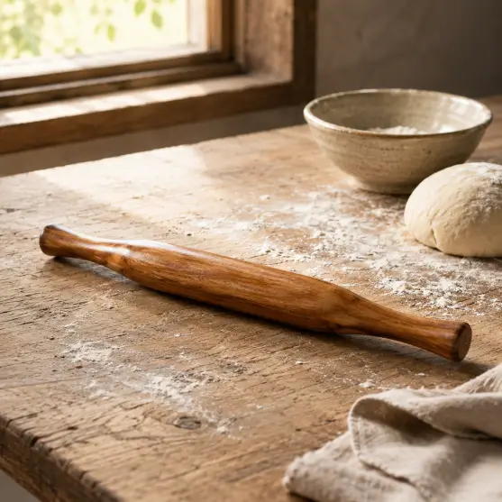 KGA Premium Wooden Belan | Belani Rolling Pin for Roti, Chapati, Paratha, Papad | Handmade Wood Belan for Kitchen | Set of 1