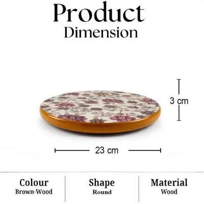Laminate Wooden Chakla - 9 Inch Round - Kitchen (Set of 1)