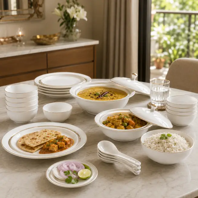 Nadia Goldline Dinner Set-40 Pcs-Premium (Set of 1)
