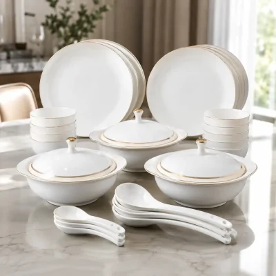 Nadia Goldline Dinner Set-40 Pcs-Premium (Set of 1)