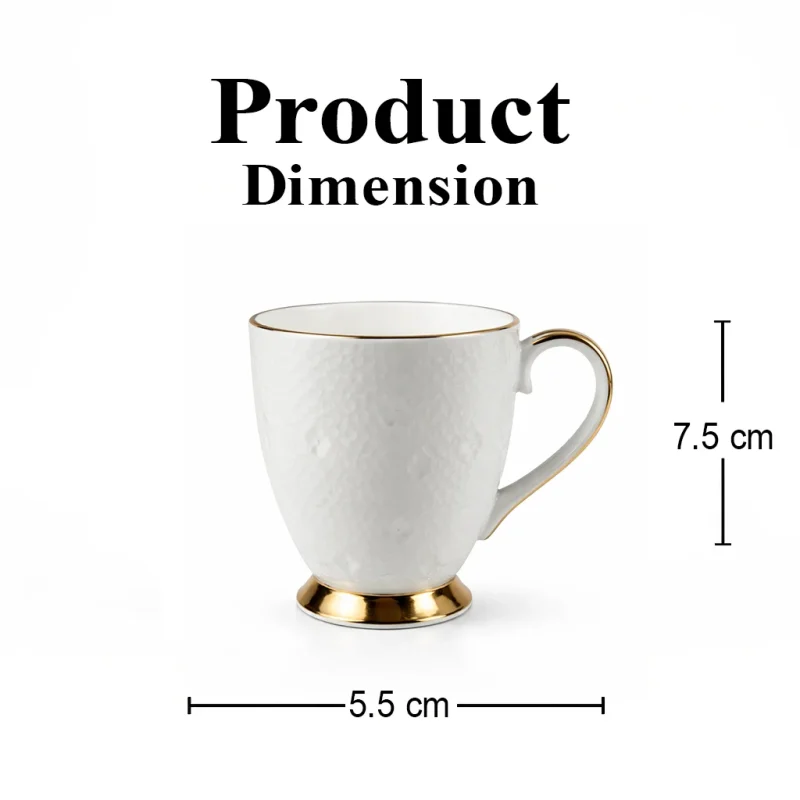 Neha Gold Ceramic Coffee Mugs-6 Pieces (Set of 1)
