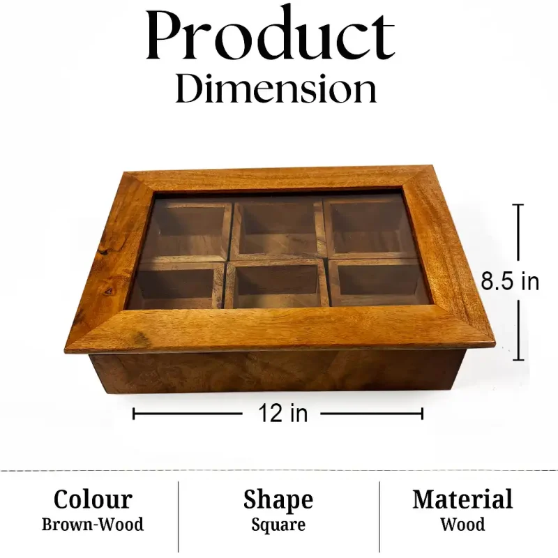 Perfect Wooden Masala Box 6 Compartments – Buy Premium Handcrafted Storage