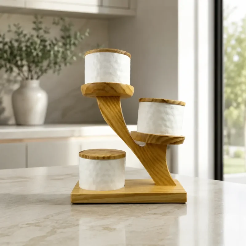Refreshment 3 Jar Serving Set - Elegant Snack Platter (Set of 1)