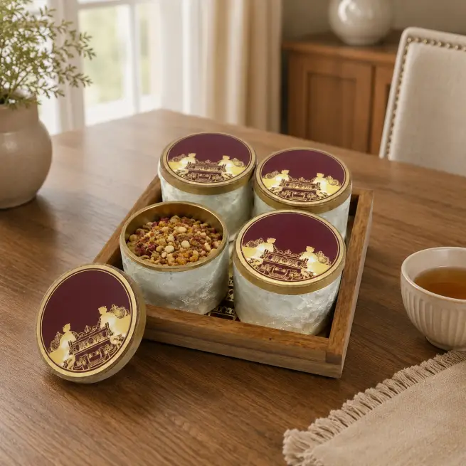 Refreshment Serving 4 Jar Set - Stylish Snack Platter (Set of 1)