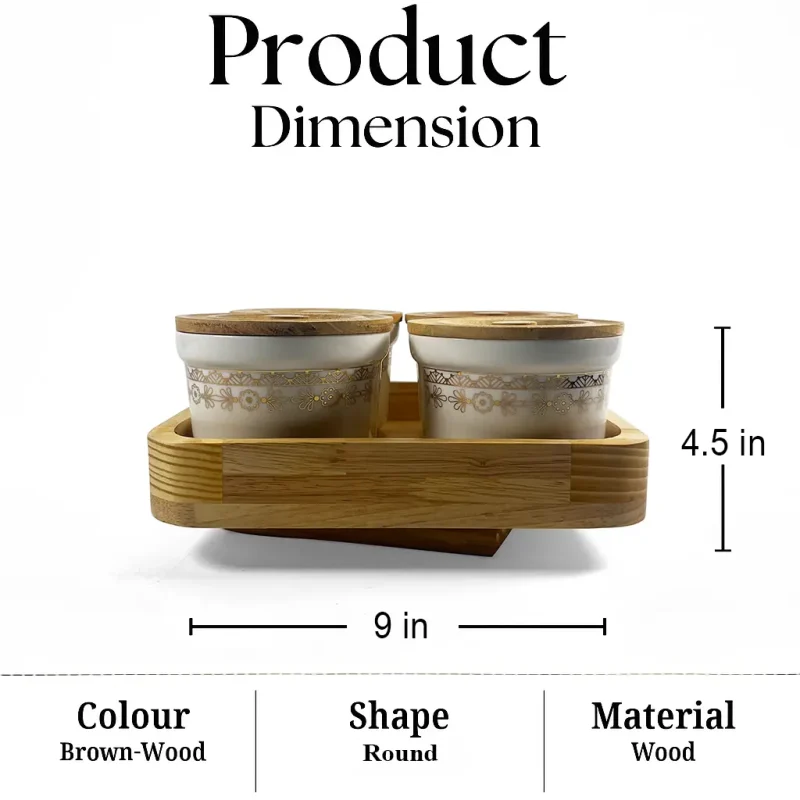 Revolving Aura Jars 4 Pieces with Tray (Set of 1)