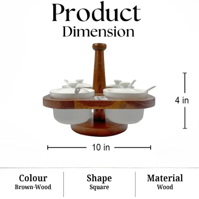 Revolving Handi-3 Pcs with Wooden Stand (Set of 1)