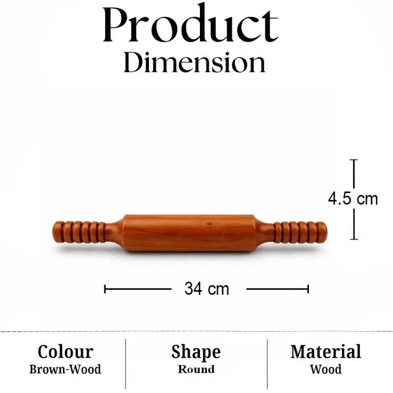 Rosewood Wooden Belan-Strong Rolling Pin for Roti (Set of 1)