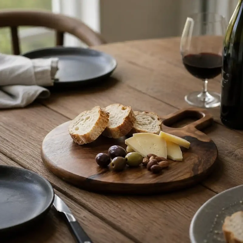 Round Chopping Board with Handle-Durable Kitchen (Set of 1)