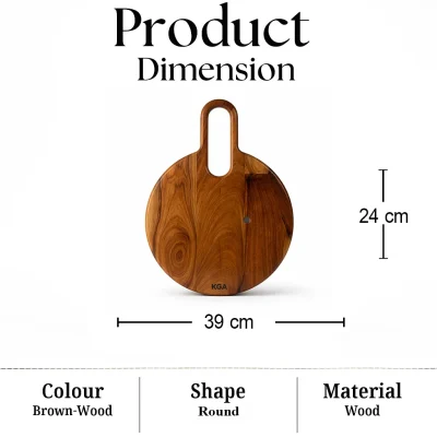 Round Chopping Board with Handle-Durable Kitchen (Set of 1)