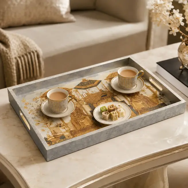 Sanskriti Serving 2 Pieces Tray - Elegant & Durable (Set of 1)