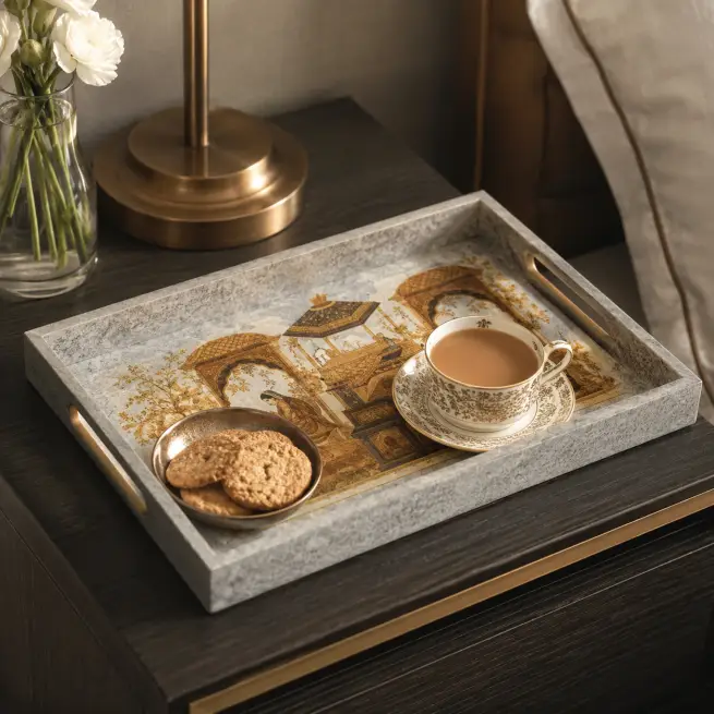 Sanskriti Serving 2 Pieces Tray - Elegant & Durable (Set of 1)