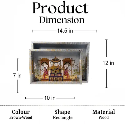 Sanskriti Serving 2 Pieces Tray - Elegant & Durable (Set of 1)