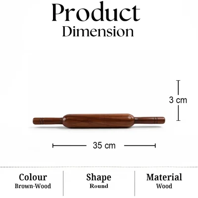 Sheesham Wood Belan-14 Inch Rolling Pin (Set of 1)
