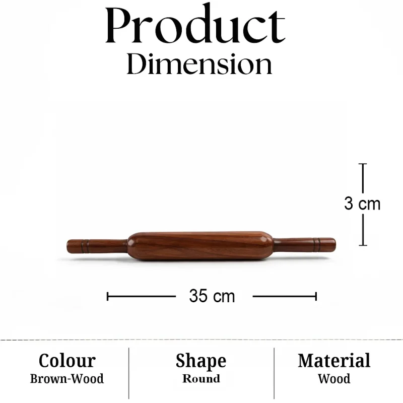 Sheesham Wood Belan-14 Inch Rolling Pin (Set of 1)