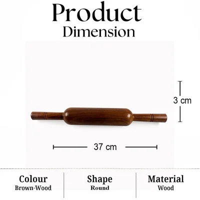 Sheesham Wood Belan-14 Inch Rolling Pin (Set of 1)