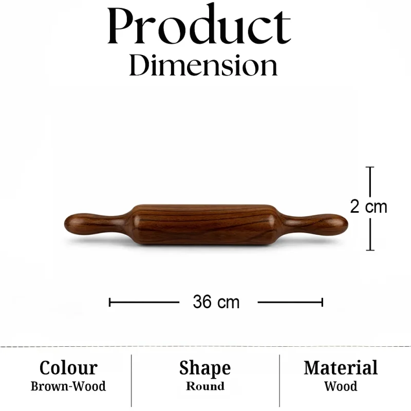 Sheesham Wood Belan-14 Inch Rolling Pin (Set of 1)