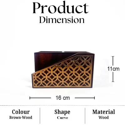 Side Cut Napkin Holder With 2 Compartment-Holder (Set of 1)