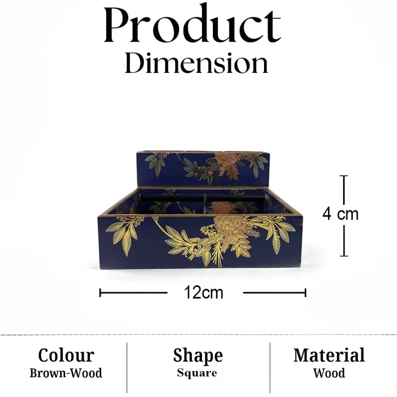 Signature Napkin Holder With 3 Compartment - Organiser (Set of 1)