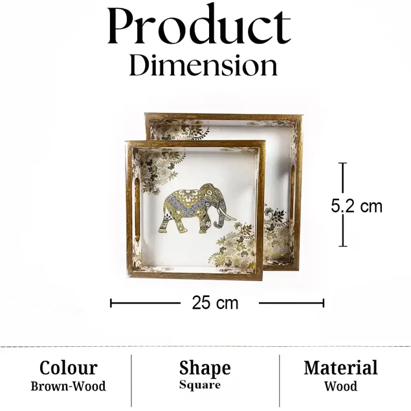 Signature Rectangle 2 Pieces Tray - Elegant Serving (Set of 1)