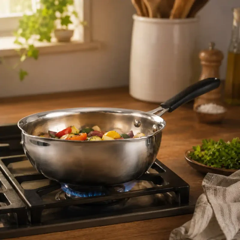 Stainless Steel Mini Frypan - Durable Egg Frying Pan (Large)