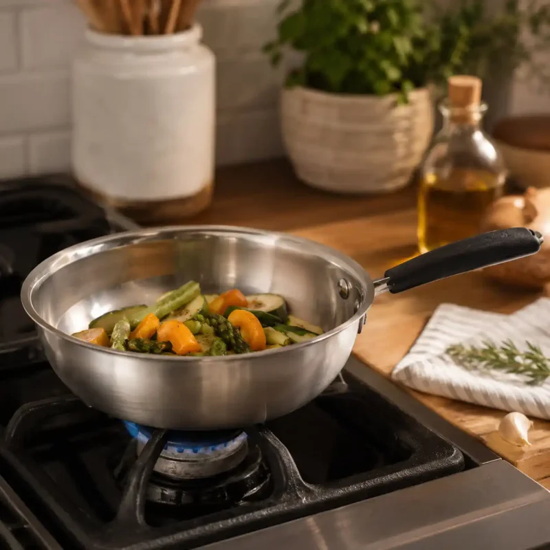 Stainless Steel Mini Frypan - Durable Frying Pan (Medium)