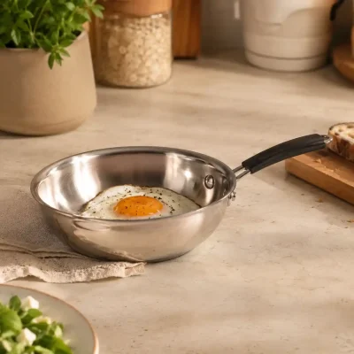 Stainless Steel Mini Frypan - Durable Frying Pan (Medium)