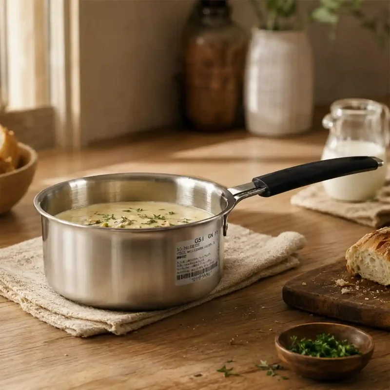 Stainless Steel Saucepan No. 14-Heavy Base (Set of 1)