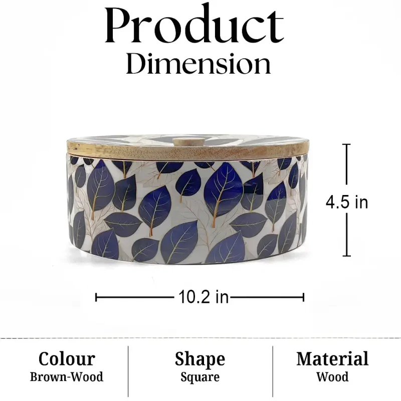 Traditional Wooden Roti Box-Floral Pattern (Set of 1)