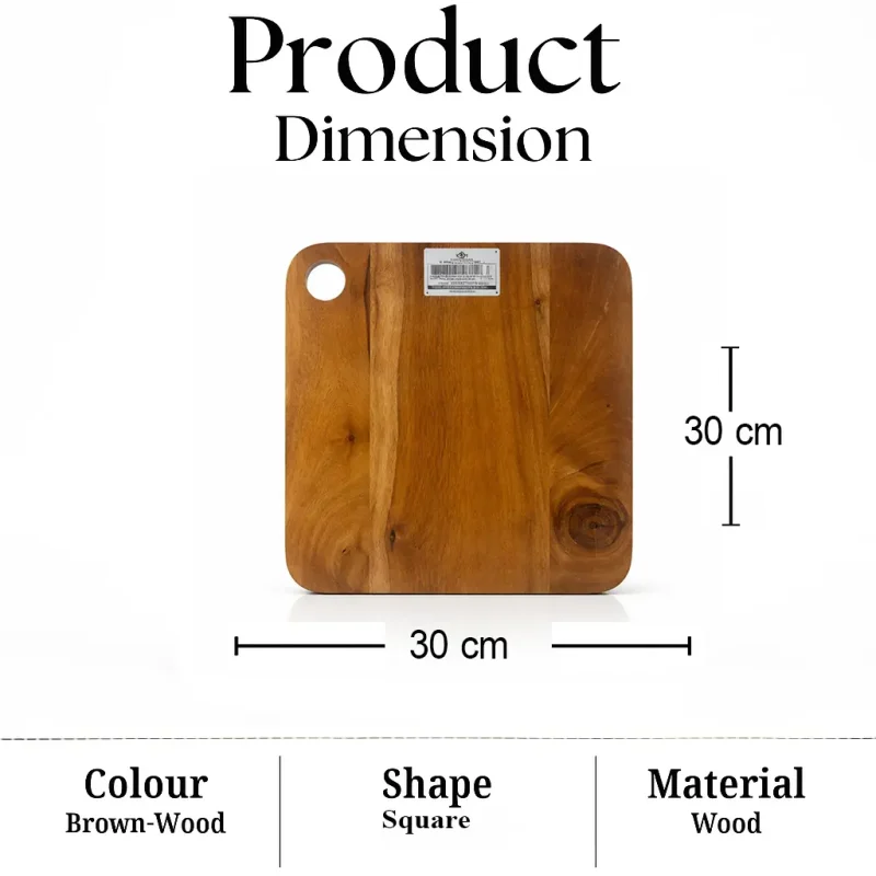 Wooden Chopping Board-12 Inch Square-Kitchen (Set of 1)