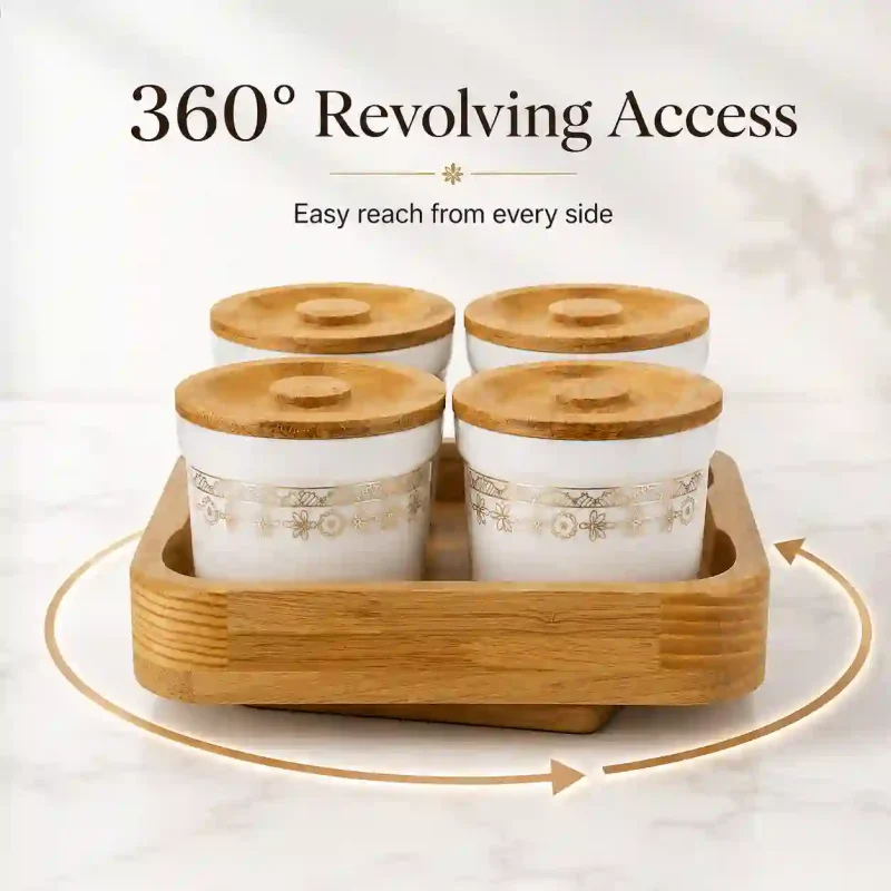 Revolving Aura Jars 4 Pieces with Tray (Set of 1)