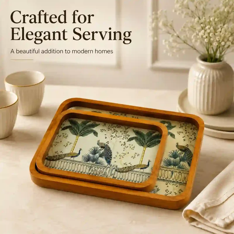 Galaxy Serving Tray-Arc Printed-Rectangle (Set of 1)