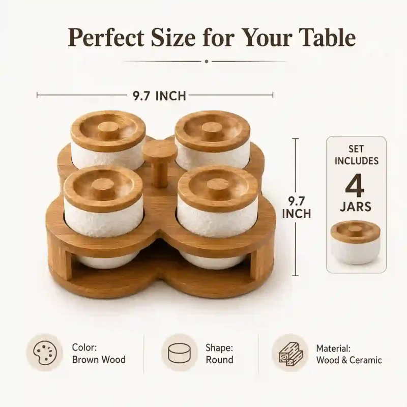 Revolving Ceramic Jar 4 Pieces-Food Storage (Set of 1)