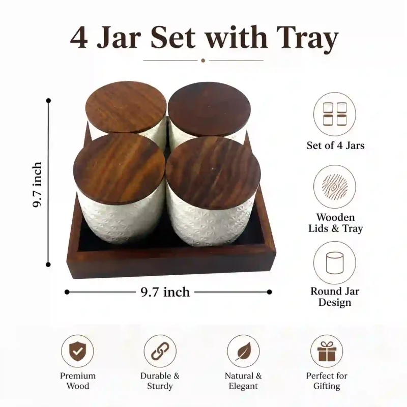 Solitaire Storage 4 Jars - Kitchen Pantry (Set of 1)