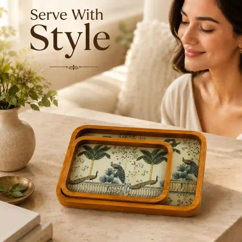 Galaxy Serving Tray-Arc Printed-Rectangle (Set of 1)